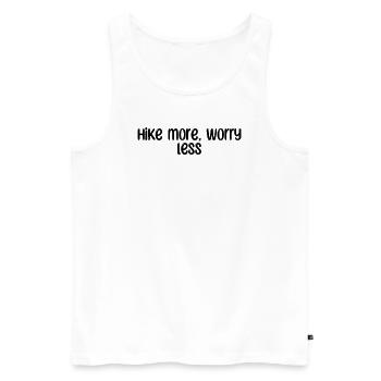 Wandern - Hike more, worry less - Männer Premium Bio Tank Top - Weiß - Vorne - AI Model Male 178 light (178cm)