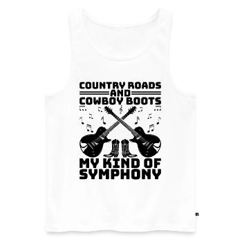 Comté Musique Vintage Amateur de musique Western Country C - Débardeur bio Premium Homme - blanc - Devant - Michal (187cm)