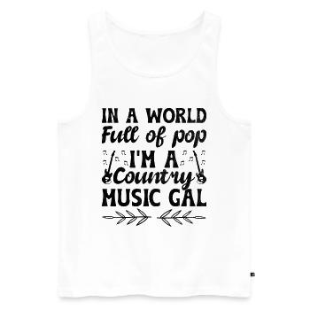 County Music Vintage Music Lover Western Country C - Männer Premium Bio Tank Top - Weiß - Vorne - Michal (187cm)