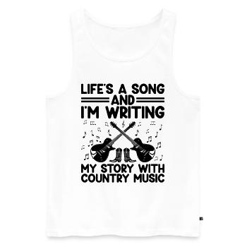 Comté Musique Vintage Amateur de musique Western Country C - Débardeur bio Premium Homme - blanc - Devant - Michal (187cm)