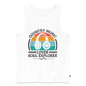 County Music Vintage Music Lover Western Country C - Männer Premium Bio Tank Top - Weiß - Vorne - Michal (187cm)