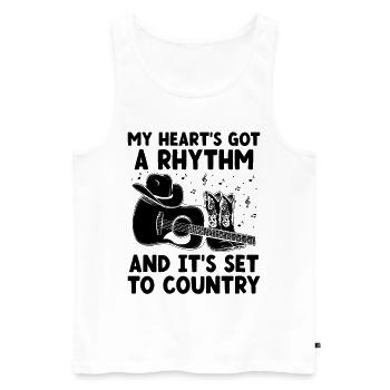 Comté Musique Vintage Amateur de musique Western Country C - Débardeur bio Premium Homme - blanc - Devant - Michal (187cm)