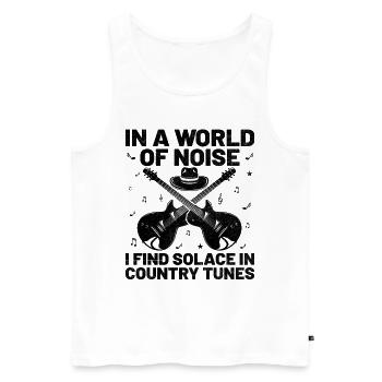 County Music Vintage Music Lover Western Country C - Männer Premium Bio Tank Top - Weiß - Vorne - Michal (187cm)