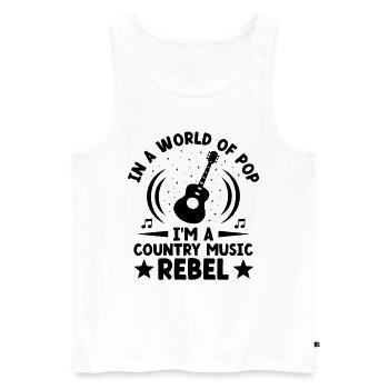 Comté Musique Vintage Amateur de musique Western Country C - Débardeur bio Premium Homme - blanc - Devant - Michal (187cm)