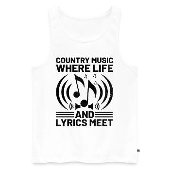 County Music Vintage Music Lover Western Country C - Männer Premium Bio Tank Top - Weiß - Vorne - Michal (187cm)