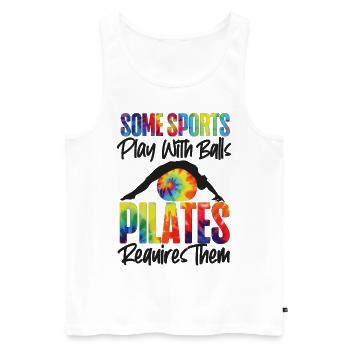 Instructeur de Pilates Professeur Tie Dye - Débardeur bio Premium Homme - blanc - Devant - Michal (187cm)