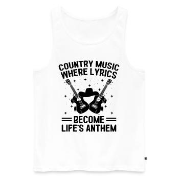 County Music Vintage Music Lover Western Country C - Männer Premium Bio Tank Top - Weiß - Vorne - Michal (187cm)