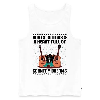 County Music Vintage Music Lover Western Country C - Männer Premium Bio Tank Top - Weiß - Vorne - Michal (187cm)