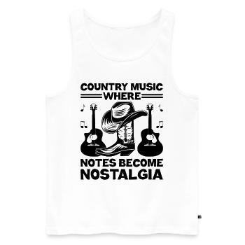 Comté Musique Vintage Amateur de musique Western Country C - Débardeur bio Premium Homme - blanc - Devant - Michal (187cm)