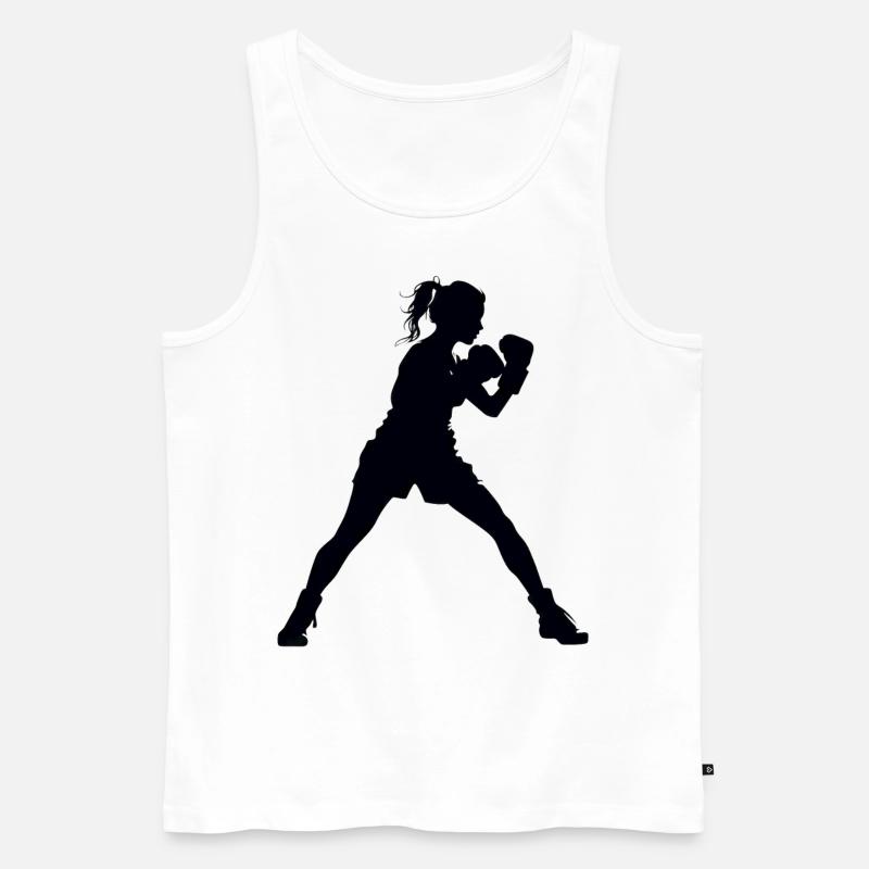 Frau Mädchen Boxen - Männer Premium Bio Tank Top - Weiß
