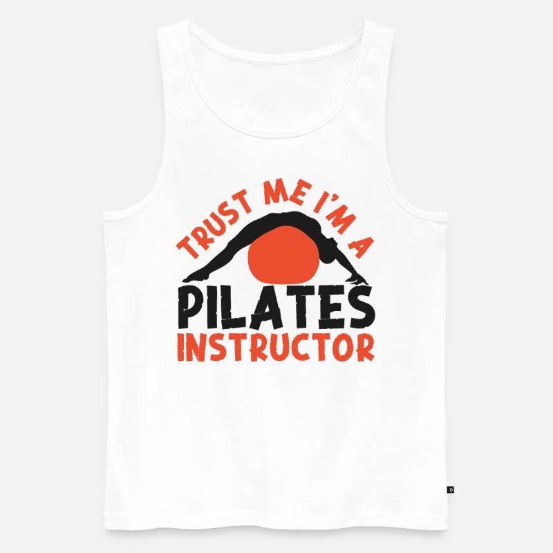 Pilates Instructor Teacher Trust - Männer Premium Bio Tank Top - Weiß