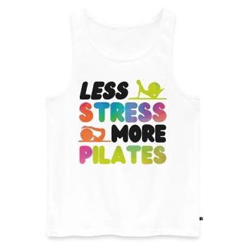 Instructeur de Pilates Enseignant - Débardeur bio Premium Homme - blanc - Devant - Michal (187cm)
