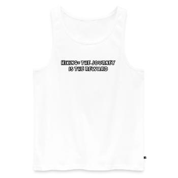 Wandern - Hiking: the journey is the reward - Men's Premium Organic Tank Top - white - Front - AI Model Male 178 light (178cm)