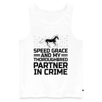 Thoroughbred Horse Racing Riding Equestian Horses - Men's Premium Organic Tank Top - white - Front - Michal (187cm)