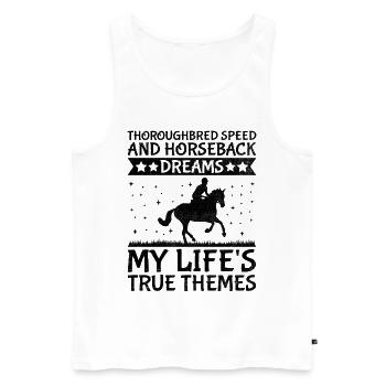 Thoroughbred Horse Racing Riding Equestian Horses - Men's Premium Organic Tank Top - white - Front - AI Model Male 178 light (178cm)