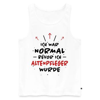 Altenpfleger Spruch Lustiges Altenpfleger Geschenk - Männer Premium Bio Tank Top - Weiß - Vorne - Michal (187cm)