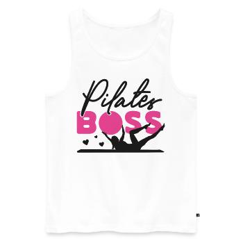 Pilates Instructor Teacher Pilates - Männer Premium Bio Tank Top - Weiß - Vorne - AI Model Male 178 light (178cm)