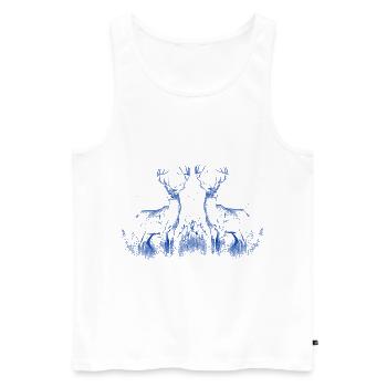 Deer wild animals deer red deer elk roe deer nature - Men's Premium Organic Tank Top - white - Front - AI Model Male 178 light (178cm)
