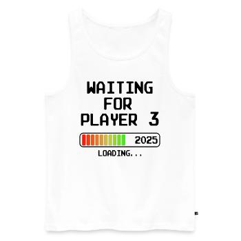Dad-to-be 2025 Soon Mom Waiting For Player 3 - Men's Premium Organic Tank Top - white - Front - Michal (187cm)