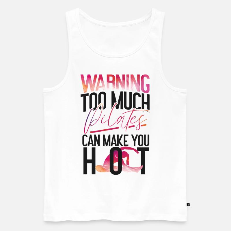 Pilates Instructor Teacher Warning - Männer Premium Bio Tank Top - Weiß