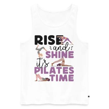 Instructeur de Pilates Teacher Rise - Débardeur bio Premium Homme - blanc - Devant - Michal (187cm)