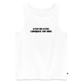 Hiking - Step by step, conquer the hike - Men's Premium Organic Tank Top - white - Front - Michal (187cm)