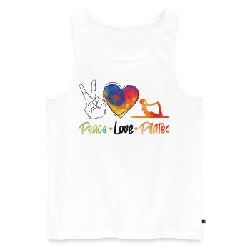 Pilates Instructor Teacher - Männer Premium Bio Tank Top - Weiß - Vorne - AI Model Male 178 light (178cm)