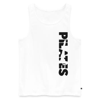 Pilates Instructor Teacher Pilates - Männer Premium Bio Tank Top - Weiß - Vorne - AI Model Male 178 light (178cm)