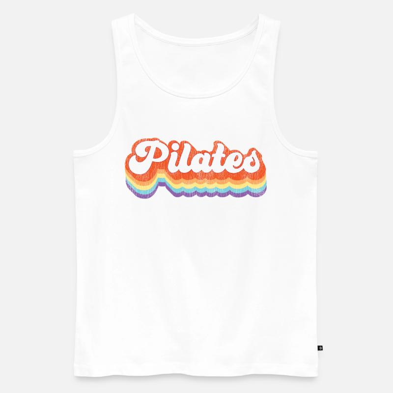 Pilates Instructor Teacher Retro - Männer Premium Bio Tank Top - Weiß