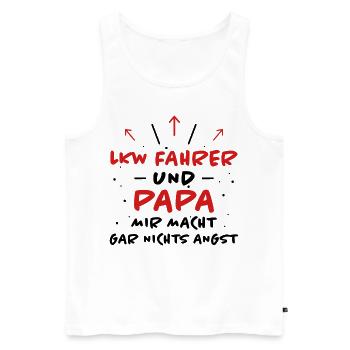 LKW Fahrer Spruch Job Lustiges LKW Fahrer Geschenk - Männer Premium Bio Tank Top - Weiß - Vorne - Michal (187cm)