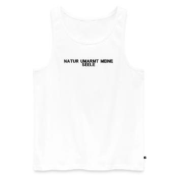 Randonnée - La nature embrasse mon âme - Débardeur bio Premium Homme - blanc - Devant - Michal (187cm)