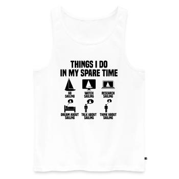 Things I do in my spare time Sailing - Men's Premium Organic Tank Top - white - Front - Michal (187cm)