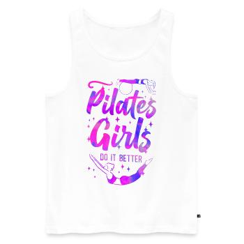 Instructeur de Pilates Professeur de Pilates - Débardeur bio Premium Homme - blanc - Devant - Michal (187cm)