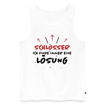 Schlosser Spruch Beruf Lustiges Schlosser Geschenk - Männer Premium Bio Tank Top - Weiß - Vorne - Michal (187cm)