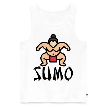 Sumo - Men's Premium Organic Tank Top - white - Front - AI Model Male 178 light (178cm)