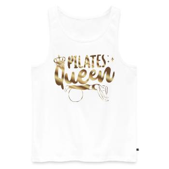Pilates Instructor Teacher Queen - Männer Premium Bio Tank Top - Weiß - Vorne - Michal (187cm)