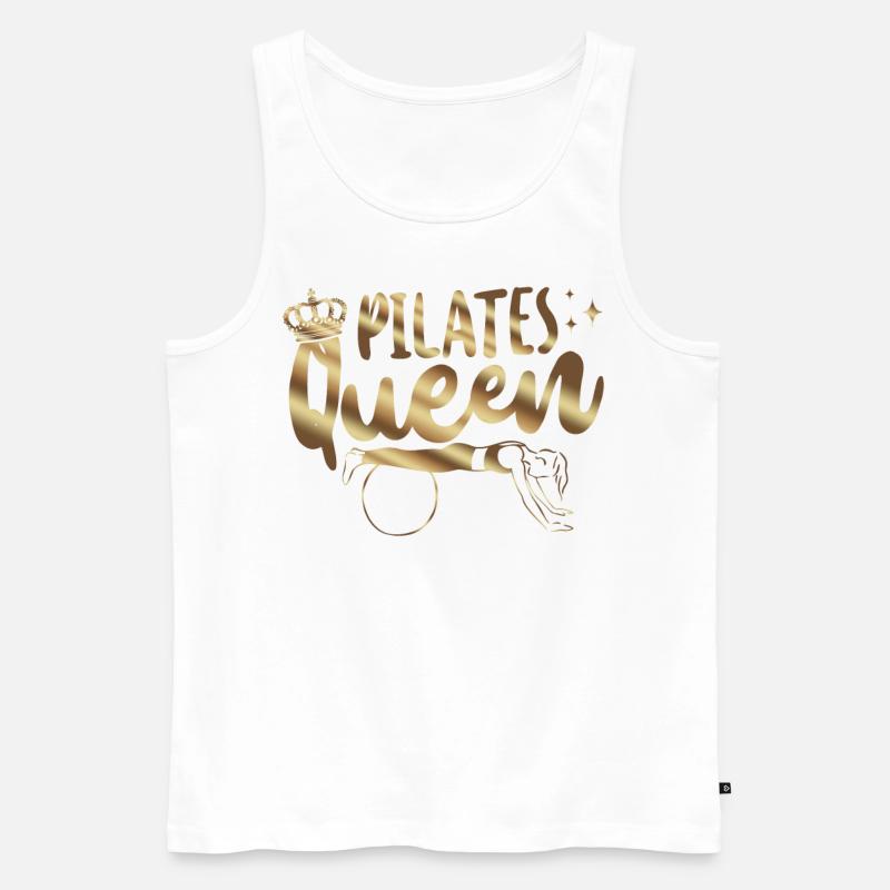 Pilates Instructor Teacher Queen - Männer Premium Bio Tank Top - Weiß