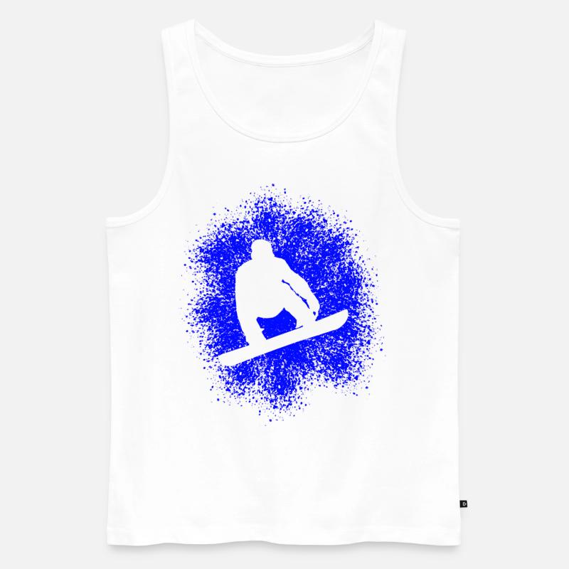 Snowboard Wintersprotler - Männer Premium Bio Tank Top - Weiß