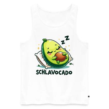 Schlavocado Schlafshirt Avocado Schlafanzug Frucht - Männer Premium Bio Tank Top - Weiß - Vorne - Michal (187cm)