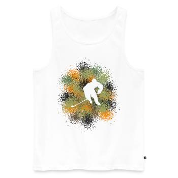 Eishockey – Spieler auf dem Eis - Männer Premium Bio Tank Top - Weiß - Vorne - AI Model Male 178 light (178cm)