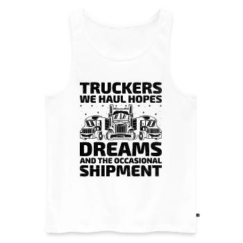Trucker Fahren Papa Trucker Vater LKW Fahrer - Männer Premium Bio Tank Top - Weiß - Vorne - AI Model Male 178 light (178cm)