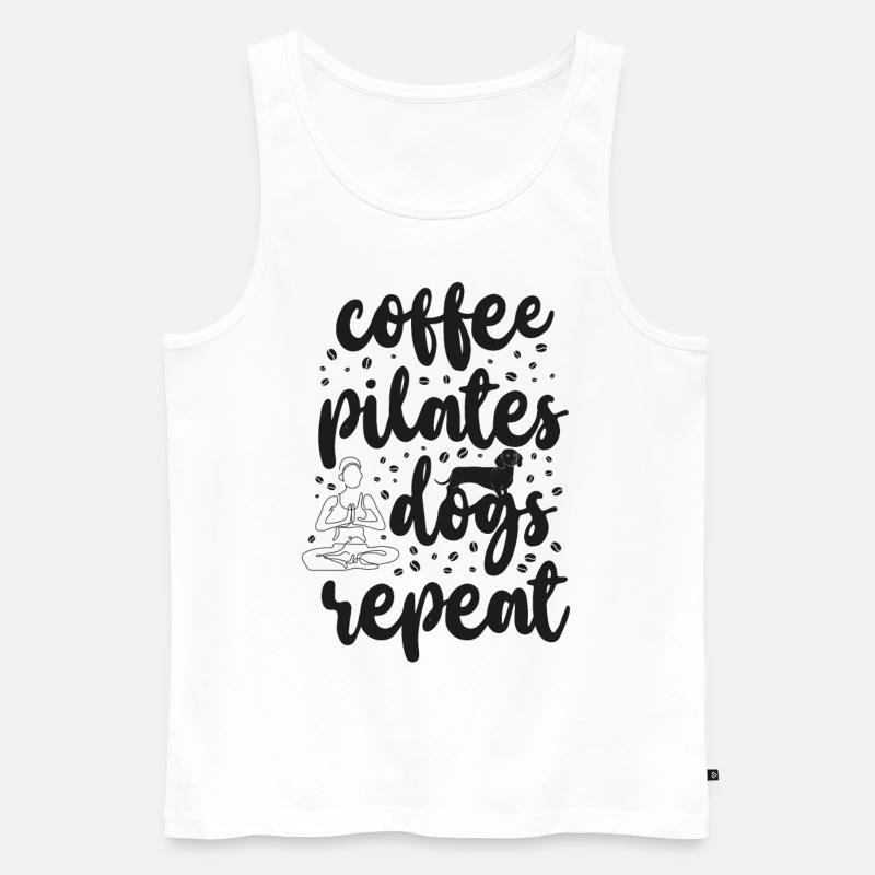 Pilates Instructor Teacher Coffee - Men's Premium Organic Tank Top - white