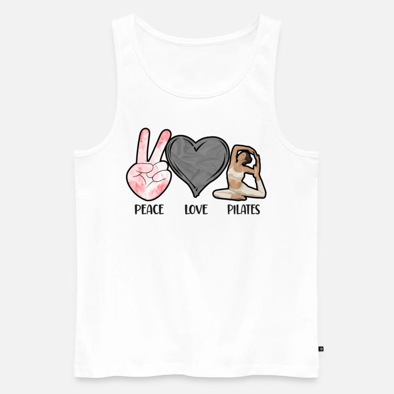 Pilates Instructor Teacher Peace - Männer Premium Bio Tank Top - Weiß