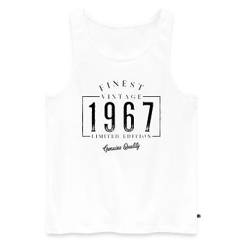 Finest Vintage 1967 Millésime 1967 Anniversaire Anniversaire - Débardeur bio Premium Homme - blanc - Devant - Michal (187cm)