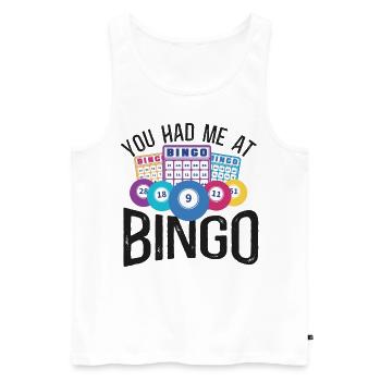 Fille de joueur de bingo à laquelle vous m’avez eu - Débardeur bio Premium Homme - blanc - Devant - Michal (187cm)