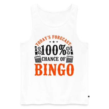 Bingo Player Today's Forecast: - Männer Premium Bio Tank Top - Weiß - Vorne - AI Model Male 178 light (178cm)