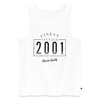 Meilleur millésime 2001 Millésime 2001 Anniversaire - Débardeur bio Premium Homme - blanc - Devant - Michal (187cm)