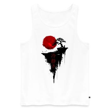 Bonsai Tree Japan Landscape Calmness Aesthetic - Men's Premium Organic Tank Top - white - Front - AI Model Male 178 light (178cm)