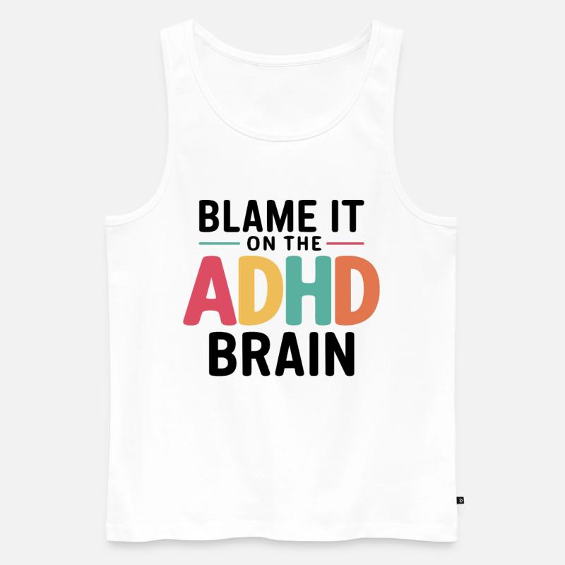 Neurodiversity Neurodiverse Hyperactivity ADHD - Men's Premium Organic Tank Top - white