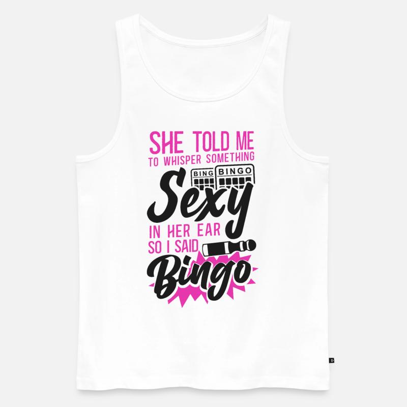 Bingo Player Ironic Sarcastic She - Männer Premium Bio Tank Top - Weiß